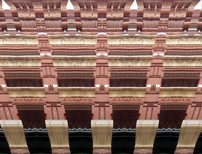 Looking up on Eutaw Street Distort